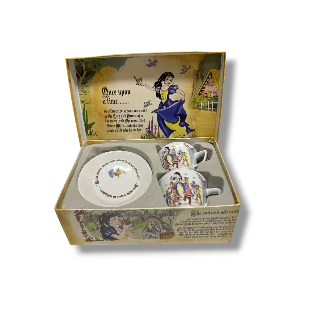 Snow White Fairytale Espresso Cup‎ Saucer Set 2 Cardew Design Storybook Boxed